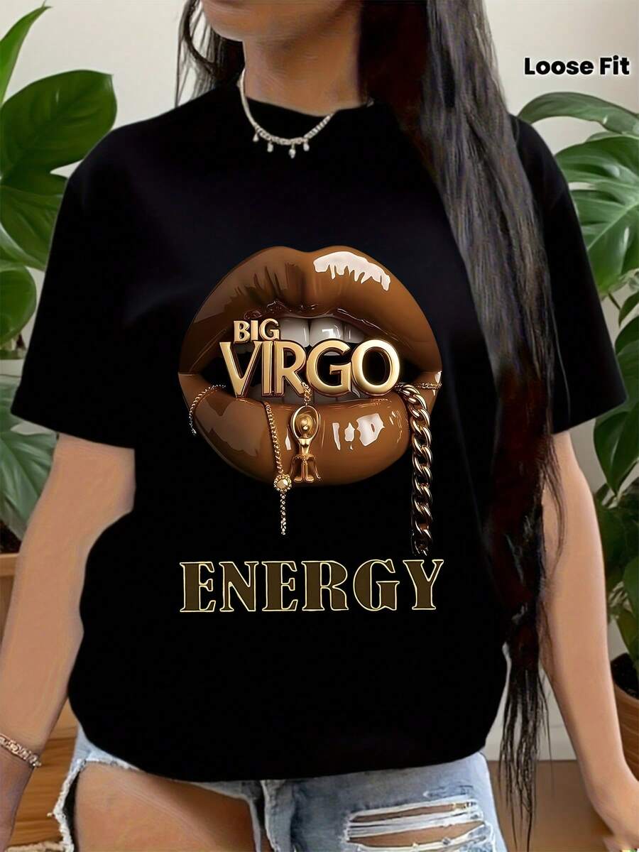 Virgo Shirt, Virgo AF Shirt, Virgo Queen Tee, Virgo Birthday Shirt,  Virgo Constellation Shirt, Virgo Astrology Teacher Shirt, Virgo Season Gifts For Women, Virgo Tshirt, Virgo Zodiac Shirt, Plus Size Big Virgo Energy Horoscope Tee - 黑色 - 查看 1
