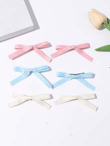 6 قطع مشابك شعر بفيونكة شريطية بسيطة، اكسسوارات شعر فراشة للفتيات الراقصات