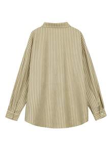 ii Early Autumn Corduroy Texture Casual Striped Long Sleeve Shirt