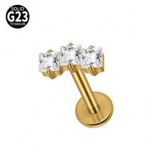 1PC Titanium Moon Zirconia Lip Piercing Internal Thread Cz Flower/Carrot Labret Tragus Ear Cartilage Flat Piercing Nose Piercing Jewelry - Titanium Original Color - View 21