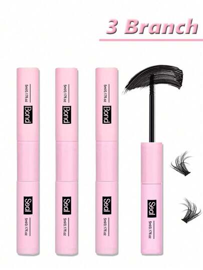 3PCS/2PCS/1pc Bond And Seal, Bond 5ml And Seal 5ml, Lash Glue Strong Hold Lash Cluster Glue 2 In 1 Lash Bond And Seal Long Lasting Cluster Lash Glue All Day Wear 2 In 1 Eyelash Bond And Seal For DIY Lash Extensions