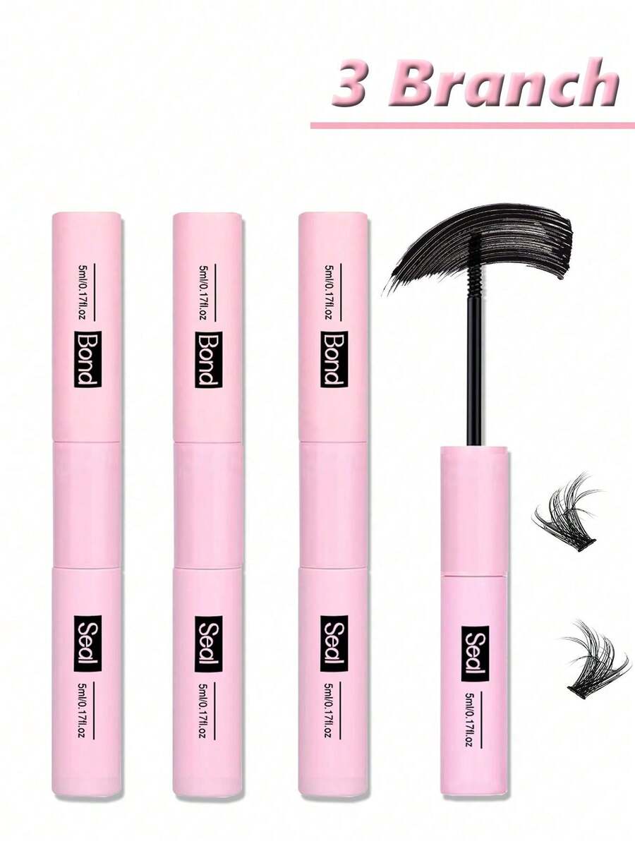 3PCS/2PCS/1pc Bond And Seal, Bond 5ml And Seal 5ml, Lash Glue Strong Hold Lash Cluster Glue 2 In 1 Lash Bond And Seal Long Lasting Cluster Lash Glue All Day Wear 2 In 1 Eyelash Bond And Seal For DIY Lash Extensions