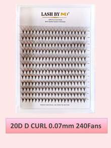 168-480片尖头彩色预制假睫毛簇，5D-20D黑色预制假睫毛簇，中长款假睫毛，手工制作，混合卷度长度8-15毫米 - D - 查看 8