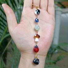 Car Hanging Decoration Rearview Mirror Hanging Decoration Devil's Eye Lucky Clover Gift Ladybug - Double Mushroom - View 5
