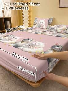 2/3 Pcs Printed Fitted Sheet Set, Bedding, Bed Sheet Set, Soft And Comfortable Bedding, Room Decor, Mother's Day Decor, Skin-Friendly Bed Cover Set For All Season, Domitory Bedding Set, Mattress Protector For Bedroom, Mother's Day Gift, Fits For Twin Full King Queen Size Bed, 1 Fitted Sheet And 2 Pillowcases, Back School Bedding, Machine Washable - 彩色 - 查看 20