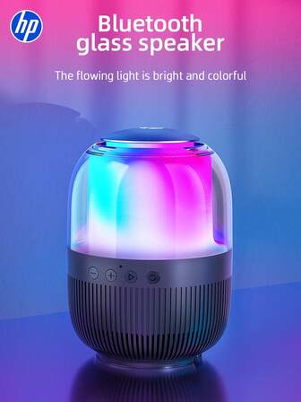  HP Wireless Speaker, Portable For Outdoor Use, Supports TWS Series Connection, Compatible With Charging And Auxiliary Cables, LED Lighting Effects, Music Rhythm, Supports AUX Hands-Free Calling/FM/TF Card/USB Memory Stick, Connects To Mobile Phones/Tablets/TVs, Birthday Party Gifts