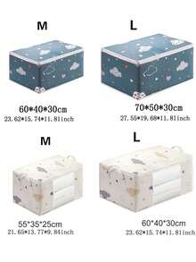 1pc Waterproof And Moisture-Proof Comfortable Storage Bag, Large Capacity Transparent Window, Suitable For Mobile, Packaging, Dormitory, And Sheet Storage Decorations Decor Festival Decor Room Decor Home Decor Decor Bedroom Decor Bedroom,Organizer,Organizer,Home Storage Closet Organization And Storage Clothes Organizer