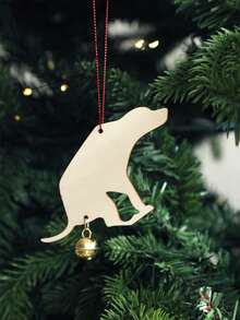 1pc Dog Silhouette Christmas Decoration, Pet Bell Decoration, Holiday Christmas Tree Ornament, Personalized Holiday Gift, Pet Lover Christmas Decoration Home Decor Christmas Decorations Room Decor