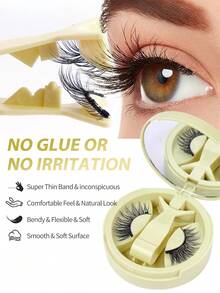 MAANGE 2/1 CC Curling Magnetic Eyelashes Set, Lashes Can Be Trimmed As Needed, Includes Magnetic Clips, Eyebrow Trimmer And Eyelash Curler, All-In-One, Natural And Realistic, Reusable, Strong Magnetic Adsorption, Round Magnets, Portable Design, Fox Eye Lashes, Faux Mink Material, Suitable For Daily Wear, Waterproof, No Glue Required, Extended Outer Corner Design, Enlarges Eyes, Thin And Long, Ideal Makeup Tool For Travel, Beach, Camping, Back To School - Mi tự nhiên - Xem 7