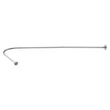 YUNRUX Silver Shower Curtain Rod, Adjustable Shower Curtain Angle Rod, Shower Rod For Bathroom Bathtub, Product Size: 70-95 X 105-165 Cm/27.5-37.4 X 41.3-65 Inches - 彩色 - 查看 3