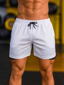 2-IN-1 WORKOUT SHORTS - 白色 - 查看 2