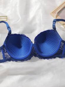 3套女士钢圈文胸刺绣图案浪漫蕾丝聚拢文胸套装 - 彩色 - 查看 6