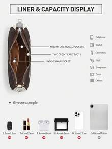 Coach Teri Leather Shoulder Bag For Women Small Hobo Bag With Zipper Clourse Ladies Elegant Handbag Cute Underarm Bag Clutch Purse With Detachable Strap - Coffee - View 9