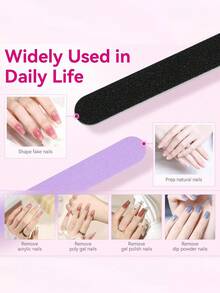 100pcs/50pcs/10pcs Mini Nail Files - 100/180 Grit Emery Boards For Nails,Disposable Doubled Sided Coarse & Fine Bulk Manicure Kit Home Salon Use(Black ,Pink ) - Multicolor - View 3