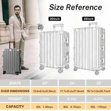 Luggage Sets 2 Piece With Spinner Wheel, Hardside Suitcase Set With TSA Lock,Lightweight Travel Luggage,Personalized Gifts For Men And Women,  For Men And Women, Grey - 灰色 - 查看 2