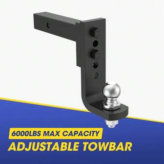 SUN YEE Adjustable Towbar Drop Tow Bar Ball Mount Tongue 2" Hitch Trailer 6000LBS 4WD