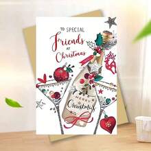 1pc 2025 Premium Christmas Greeting Card With Envelope - Luxury Paper Wishes, Suitable For Close Friends/Siblings | Holiday Memorabilia