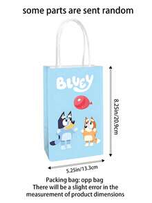Bluey إمدادات حفلة بموضوع بلوي - هالوين، ، عيد الميلاد والأعياد، أكياس ورقية بشكل كلب، أكياس حلوى، أكياس تسوق، أكياس هدايا عيد الميلاد، أكياس تعبئة الشاي الأزرق، القهوة والمشروبات، أكياس هدايا الحفلات، أكياس تذكارية للحفلات