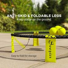 Portable Mini Roundnet Game Set With 3 Balls, Pump & Carrying Bag – Fun Outdoor Family Beach Games For All Ages