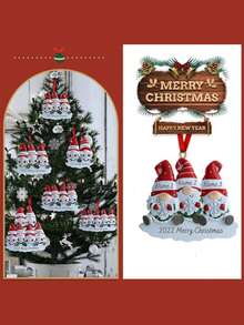 1 pieza Adorno de elfo de Navidad personalizable con apellido, diseño de pareja adorable, recuerdo festivo único, ideal para decoración del árbol de Navidad, regalo para el hogar, creando un ambiente festivo, coleccionable, adorable, de alta calidad - Multicolor - Ver 6