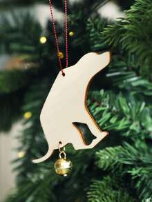 1pc Dog Silhouette Christmas Decoration, Pet Bell Decoration, Holiday Christmas Tree Ornament, Personalized Holiday Gift, Pet Lover Christmas Decoration Home Decor Christmas Decorations Room Decor