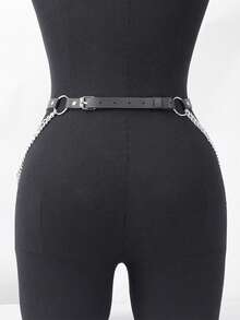Plus Size Chain Belt,Leather Waist Chain Harness Belt,Chain Belts For Women Fashion,Plus Size Chain Belt,Halloween Costumes,Ladies' Harness Leather