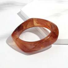 1 件几何夏季扎染手链树脂弧形海滩手镯，不对称醋酸纤维袖口腕带，时尚百搭 - 手鐲 - 查看 28