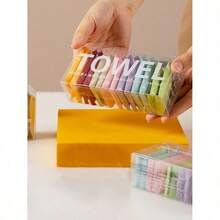 7 Pcs Compressed Disposable Washcloths Travel Portable Facial Cleansing Towel Thickened Wet And Dry Dual-Use Travel Essentials Travel Accessories Compact And Portable Honeymoon Use Compressed Disposable Washcloths Travel Portable Facial Cleansing Towel Travel Holiday Essentials,Disposable Compressed Face Towel, Expanding To About 24cm*30cm When Exposed To Water. - Multicolor - View 2