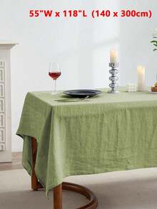 1pc Refreshing Pastoral Solid Color Tablecloth, Skin-Friendly Absorbent Washable & Reusable, Suitable For Living Room, Dining Room, Picnic, Wedding, Daily Home Decor, Spring/Summer