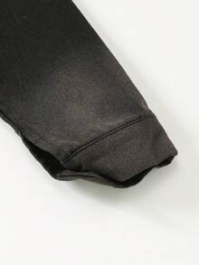 2pcs/Set Casual Fashion Street Style Letter Print Pocket Zip Up Denim Jacket And Straight Leg Denim Pants For Teenage Girls