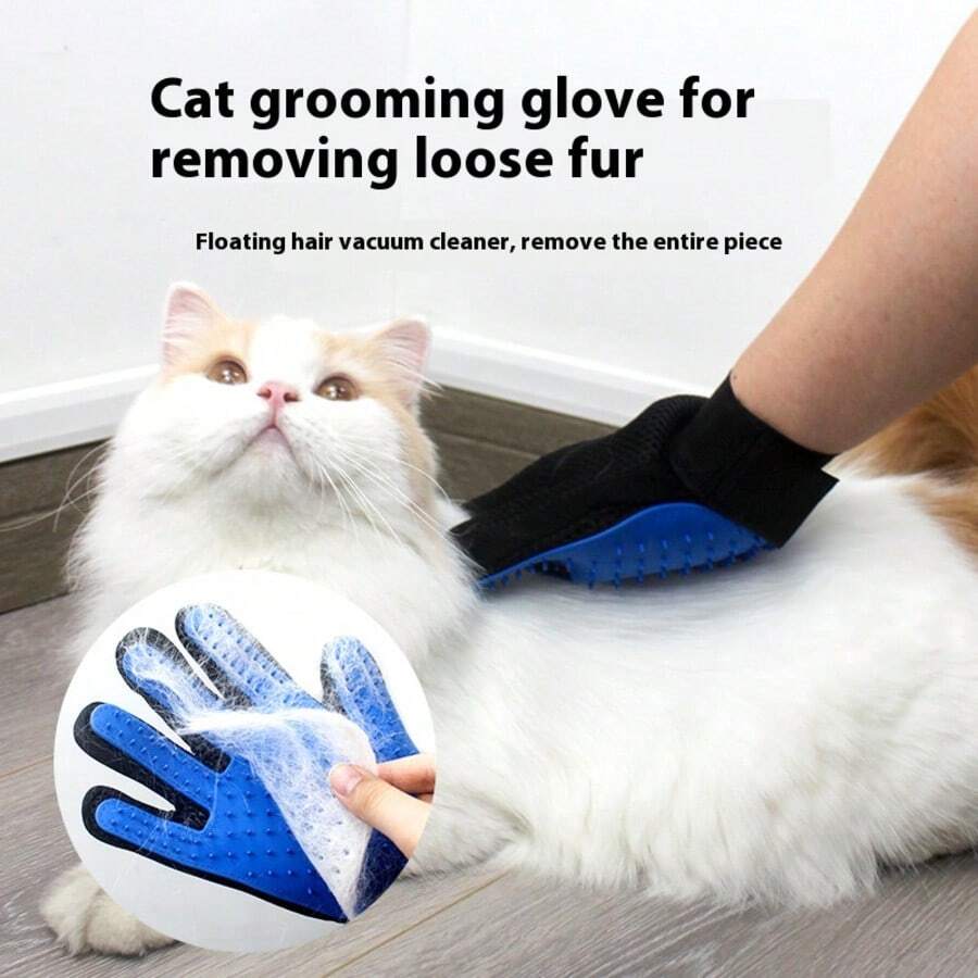 1pc Pet Grooming Gloves, 2-In-1 Pet Cleaning Gloves, Gentle Deshedding Brush For Dogs Cats, Dog Cat De- Cat Supplies Comb De-Shedding Brush Enhanced 5-Finger Design Suitable For Long Short Hair Easy To Clean Gentle De-Shedding For Dogs Cat, Easy Clean, Painless Grooming, Invigorating Massage