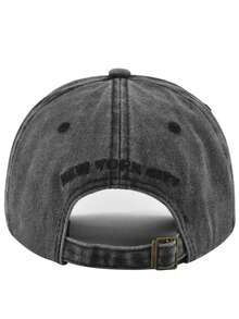 2 件男女通用 3D 刺绣“NEW YORK”字母水洗棒球帽，正面“EST 1625”平面刺绣，背面“NEW YORK CITY”平面刺绣，可调节户外防晒休闲棒球帽（收到后正常通风 5 小时无异味） - 黑色+灰色 - 查看 6