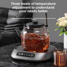 3-Level Adjustable Smart Thermostat Touch Screen Mug Warmer, USB Powered Metal Plate Design - Heating/Cooling, Fits Most Cups (Coffee, Drinks, Milk, Tea), Essential For Office/Back To School, Ideal For Camping, Picnic, Kitchen, Modern Mug Warmer Gift For Valentine's Day And Christmas