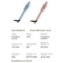 2-In-1 Auto Curler & Straightener - With Negative Ion Generator, Smart Timer, And Auto Shut-Off, -Free Curling And Straightening At Any Temperature