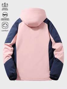 1 Stück Damen Lässig Outdoor Wandern Klettern Farbblock Jacke, Herbst/Winter