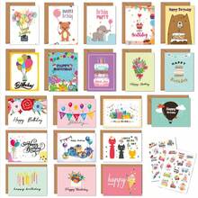 20pcs Bulk Birthday Cards With Envelopes - 4x6 Assorted Designs, Vibrant Colors & Unique Themes (Cute Animals, Cakes, Parties) - Personalizable Blank Inside For Messages - Perfect For Birthdays, Thank You Notes, Celebrations, Funny Birthday Cards, Celebration Stationery, Festive Card Designs, Colorful Illustrations
