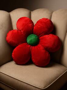 Daisy Plush Flower Cushion Sofa Decoration Living Room Baby Bedroom - 紅色 - 查看 3