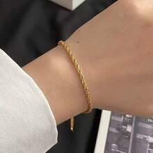 Braided Baiano Cord Bracelet, Semi-Jewelry Plated In 925 Silver And 18K Gold - Vàng - Xem 1
