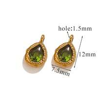 Mặt dây chuyền thép không gỉ 304 1/5 carat có 12 viên đá quý cung hoàng đạo với pha lê tổng hợp nhiều màu mạ vàng 18K, mặt dây chuyền trang sức bằng thép không gỉ dành cho nữ, mặt dây chuyền phụ kiện thủ công DIY - Nhiều màu - Xem 20