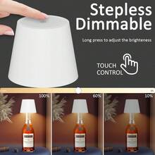 USB Rechargeable Lamp With Touch Control, 3 Color Temperatures And Dimmable, Suitable For Wine/Beer Bottles, Wireless Creative LED Light For Living Room/Hotel/Restaurant/Bar/Club