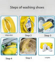 2pcs/1pc 360° Durable Shoe Washing Bag, Specially Designed Noise-Reducing & Anti-Deformation Laundry Bag, Suitable For Washing Machine, Reusable, Slouchy Cleaning Tool With Air Drying Function, Fits Various Shoe Types Like Sneakers, Canvas Shoes, Kids Shoes, Men/Women Shoes / Bathroom Accessories