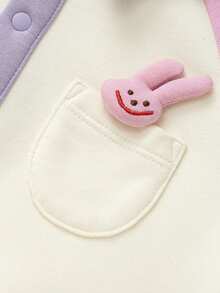 女婴秋季运动衫柔软透气耐穿舒适日常穿着 - 乳白 - 查看 7