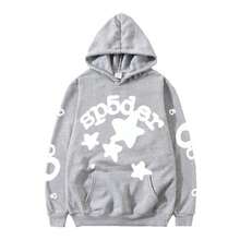 Fashion Street Hooded Set - Playful Star And Letter Print, Loose Casual Design, Preferred Two - Piece For Daily Sports And Streetwear  Spring/Fall    Regular Fit    Drawstring  Pocket - Bộ đồ màu xám - Xem 2