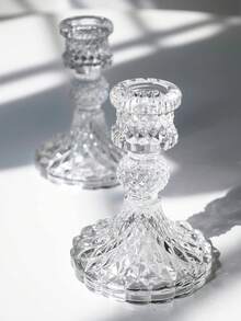 1pc/2pcs Conical Glass Candle Holder, Fits 0.8" Candles, 4" High Glass Decorative Stand, Center Piece Decor For Dining Table, Wedding, Restaurant, Party - Multicolor - View 10