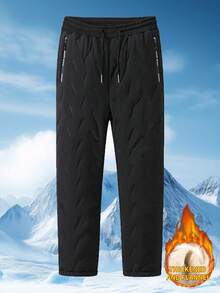 Women's Plus Size Thermal Lined Straight Leg Sweatpants, Warm And Comfortable Casual Pants For Winter