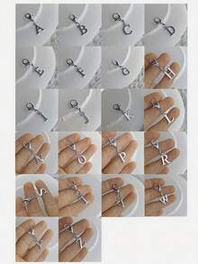A-Z Letter Keychain - Elegant Silver Metal Letter Keyring With Lobster Clasp, Zinc Alloy Material Durable, Suitable For Vacation, Date, Beach, Shopping, Commuting And Study, Ideal For Wallet, Backpack And Car Keys - Birthday Gift And Key Accessory | Chic Keychain | Metal Keychain, Best Match For Spring/Summer - Multicolor - View 3