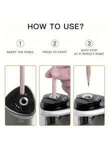 1 Automatic Electric Pencil Sharpener - No Battery Required, Automatic Stop, Second Level Fast Grinding, Compact And Portable Design, Suitable For Schools, Offices, Art - Heavy-Duty Structure, Suitable For Students, Teachers, Professionals - Black Electric Pencil Sharpener, School Stationery, Fashionable Design, Precise Grinding, Office Personnel (Without Battery)