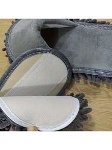 1 par de zapatillas de fregona de lino removibles y lavables, zapatillas de limpieza unisex, para la limpieza de pisos, zapatos de fregona para hombres y mujeres, zapatillas de limpieza lavables unisex, suministros de herramientas para la suciedad