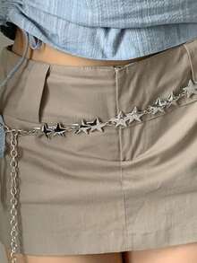 1条女士腰链，星形腰链，新款小众腰链，时尚甜美高端配饰腰带，ins风连衣裙腰部装饰链，纤细腰带，时尚百搭，适合日常佩戴 - A - 查看 3