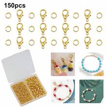 Hộp 150 móc khóa và đầu nối trang sức tự làm, 50 móc khóa hợp kim hình tôm hùm và 100 vòng nhảy, thích hợp cho đồ thủ công đính hạt, móc chìa khóa, đầu nối đệm, vòng cổ hở, khuyên tai, đầu nối vòng tay, đầu nối mắt cá chân, đầu nối mắt xích hở, đầu nối dây đeo điện thoại, đầu nối dây đeo túi - tự làm lấy - Xem 8